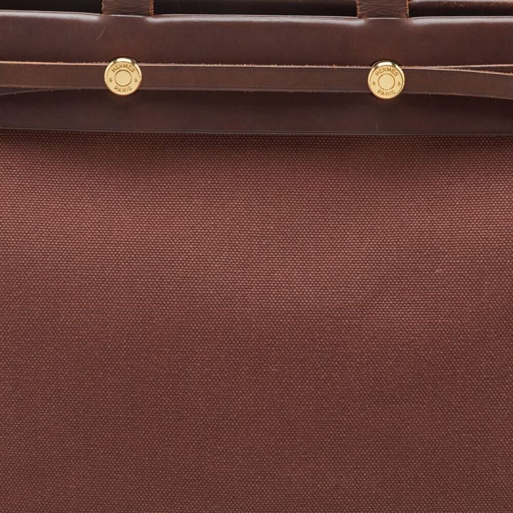 Herm&egrave;s Hunter Herbag Mm Terre Toile Canvas And Vache Cabas Bag - Picture 7 of 7